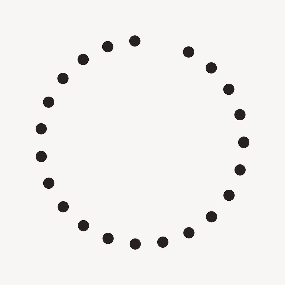 Dotted circle, black geometric shape  vector