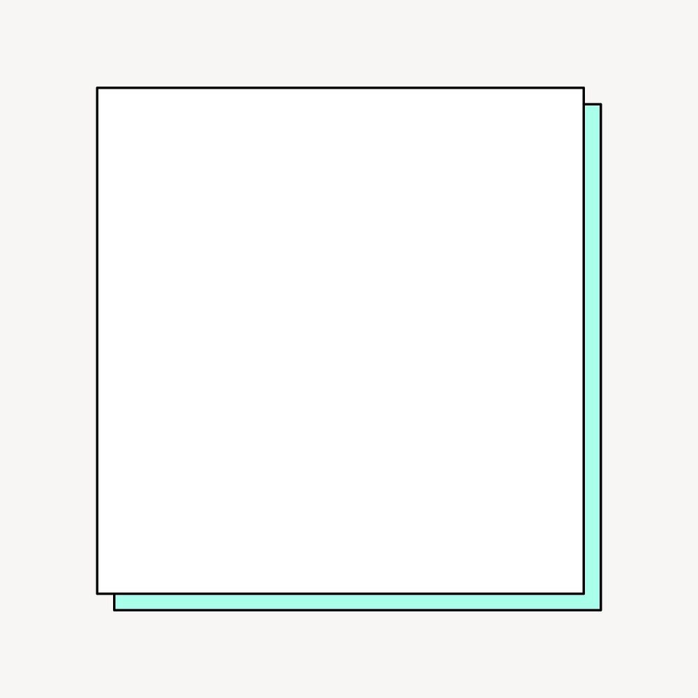White square frame, cute collage element vector