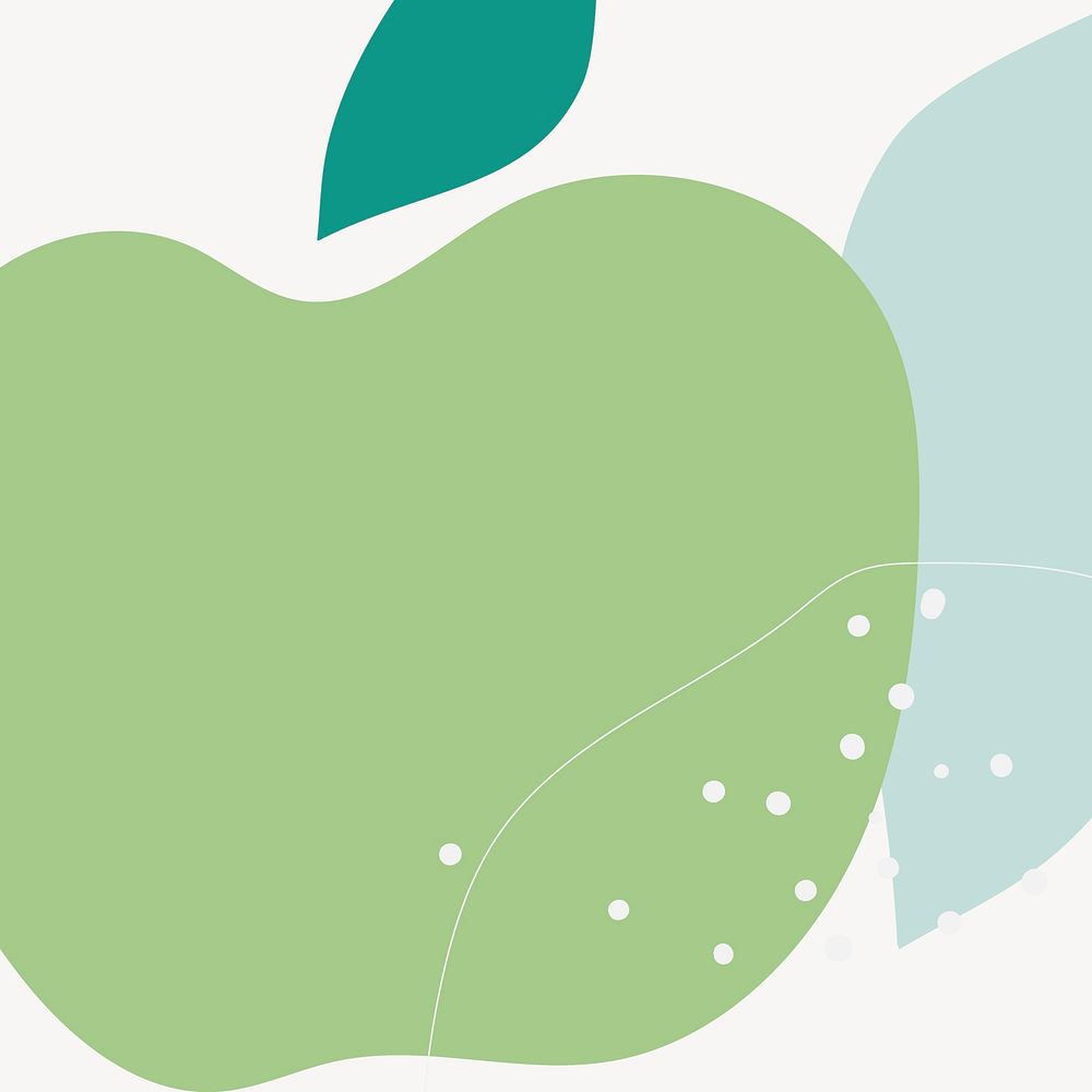 Memphis green apple background, cute abstract design