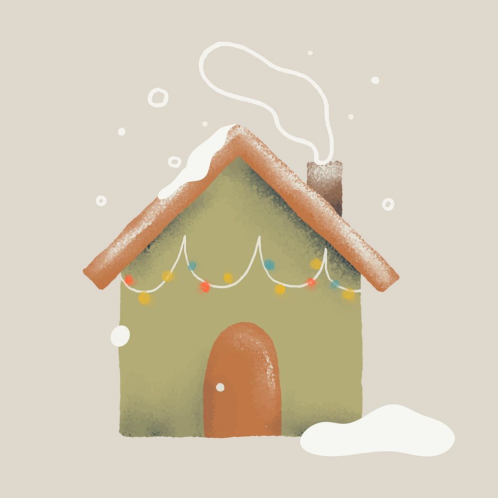 Christmas decorated house illustration vector