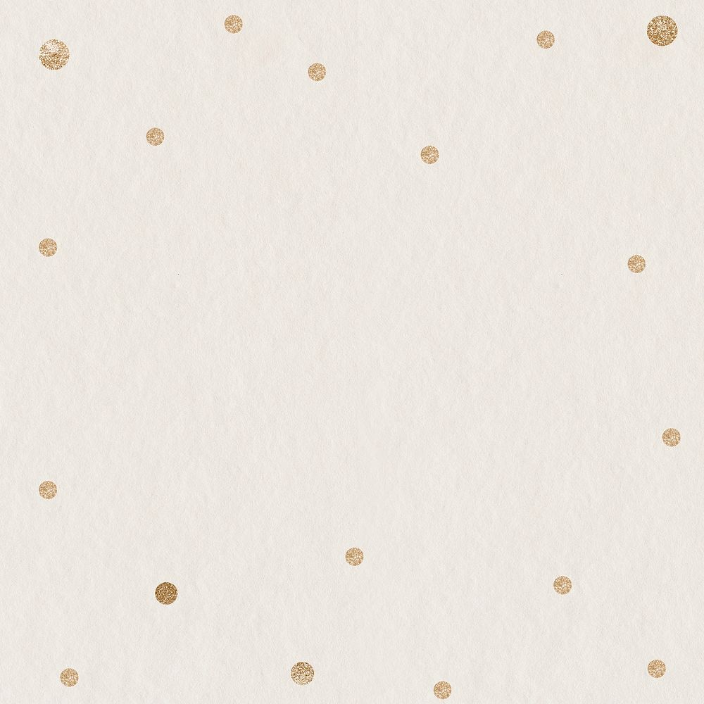 Gold dots beige frame background psd