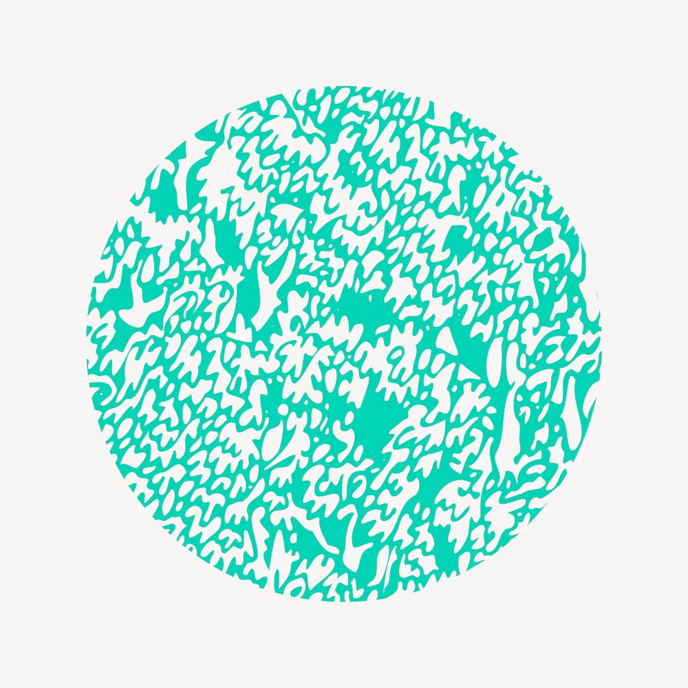 Green circle collage element, abstract design vector