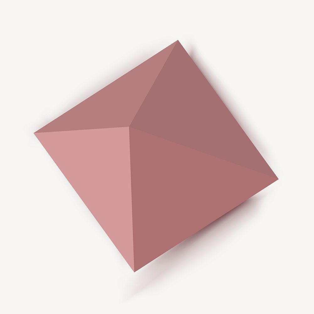 Pink pyramid, 3D geometric shape vector