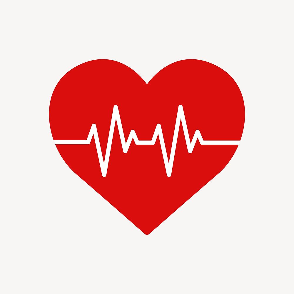 Heart rate pulse, health and wellness icon vector