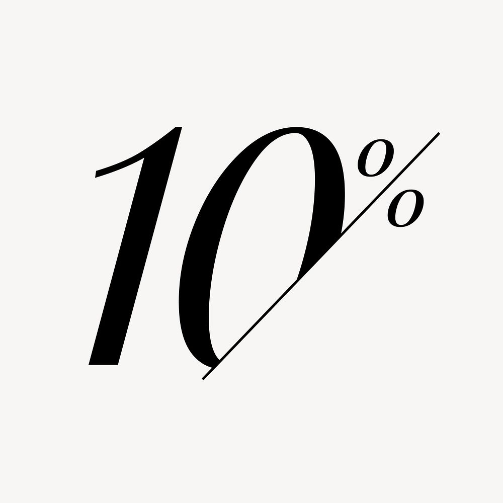 10% number collage element vector