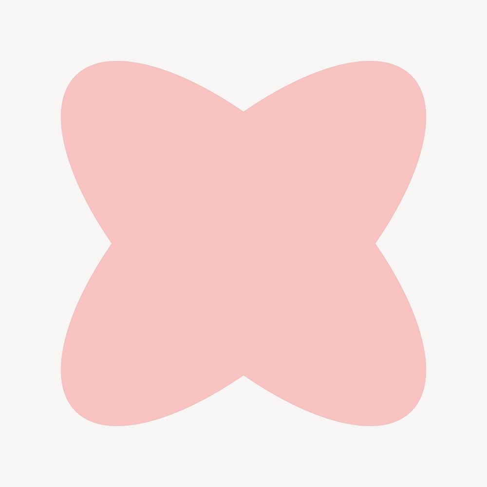 Pink badge sticker, flat geometric graphic vector