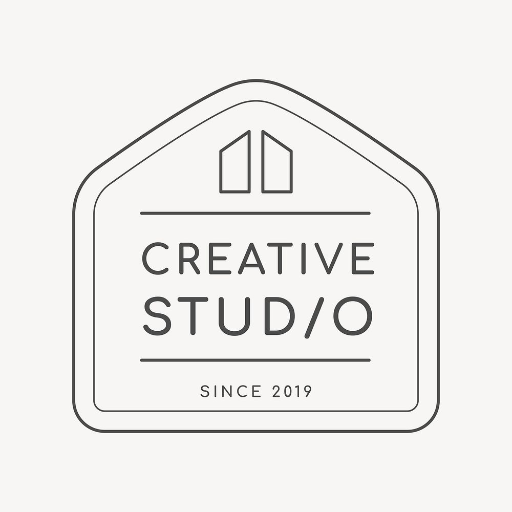 Creative studio business logo template, minimal design vector