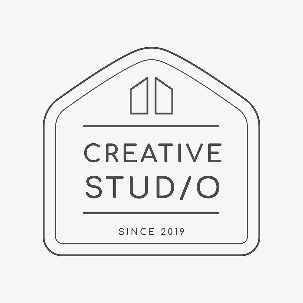 Creative studio business logo template, minimal design psd