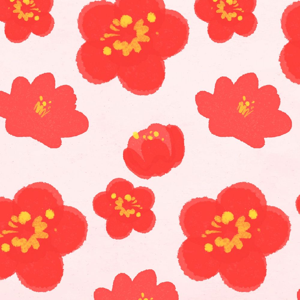 Flower doodle pattern botanical background