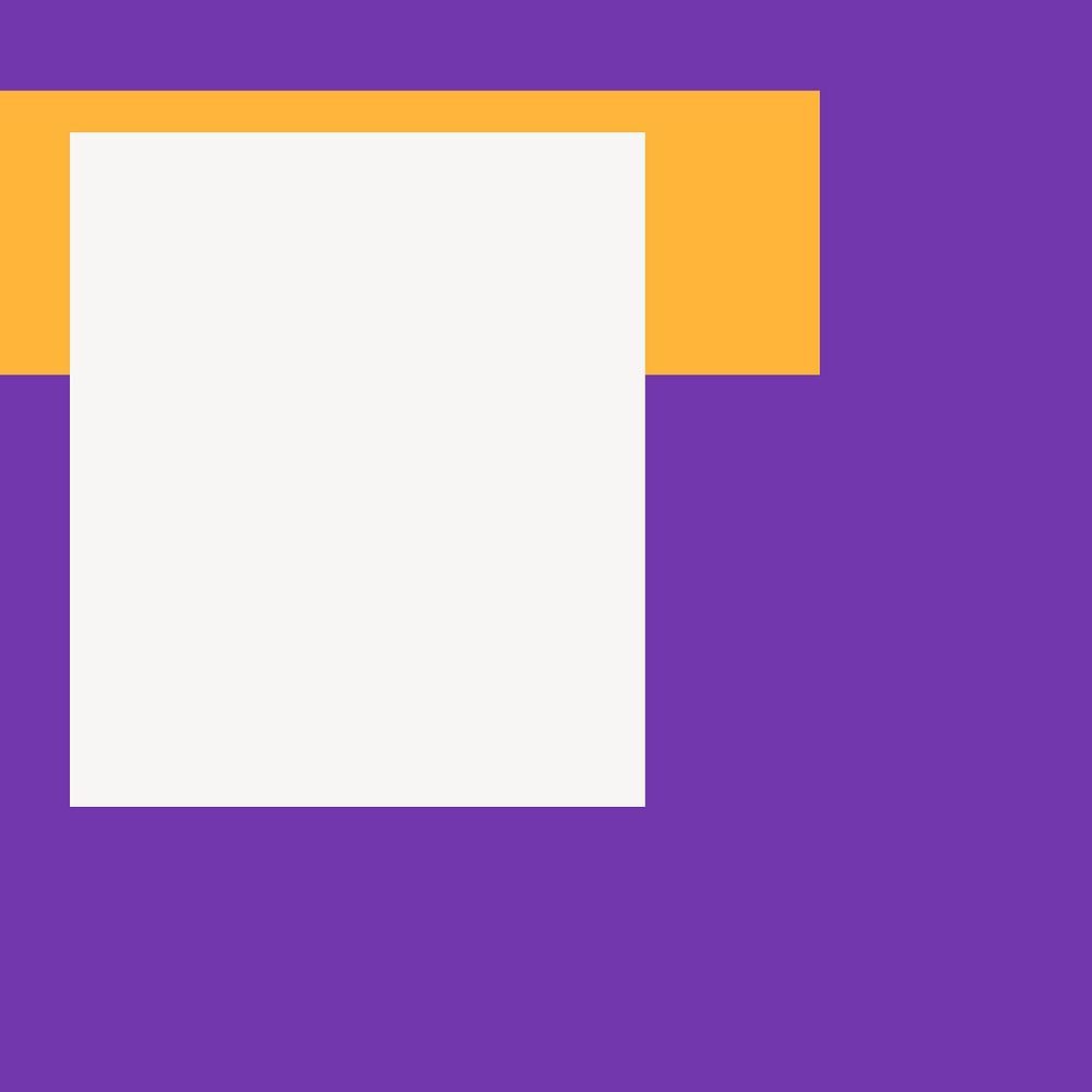 Purple geometric frame, white rectangle vector