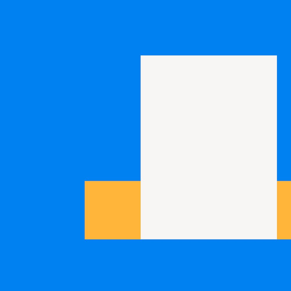 Blue geometric frame, white rectangle vector