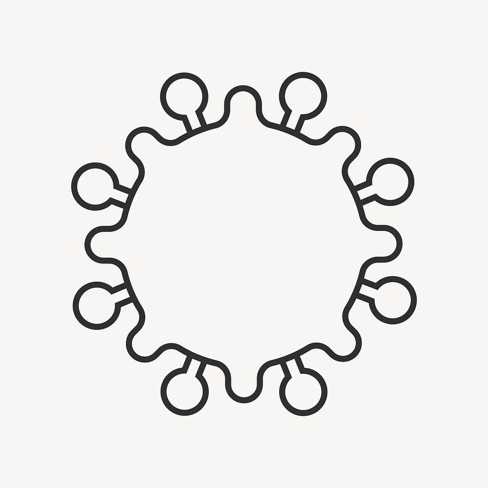 COVID-19 virus ultrastructure outline graphic vector