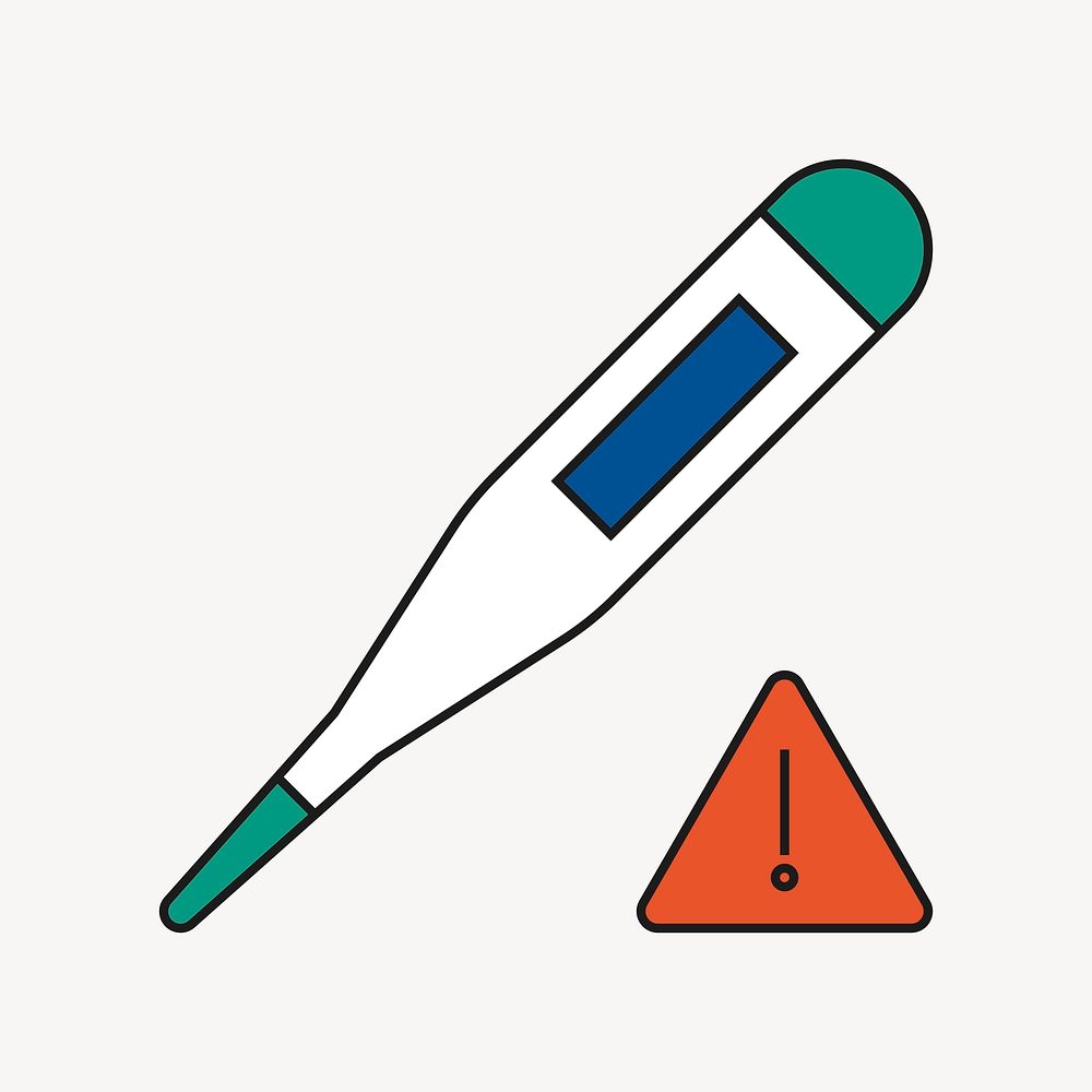 Thermometer, fever measurement, healthcare graphic vector