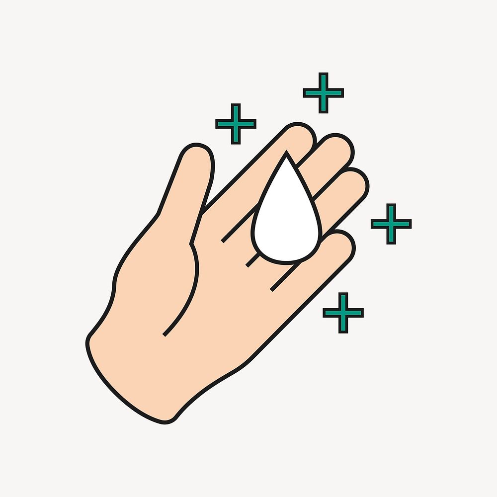 Hand using sanitizer, COVID-19 prevention graphic vector
