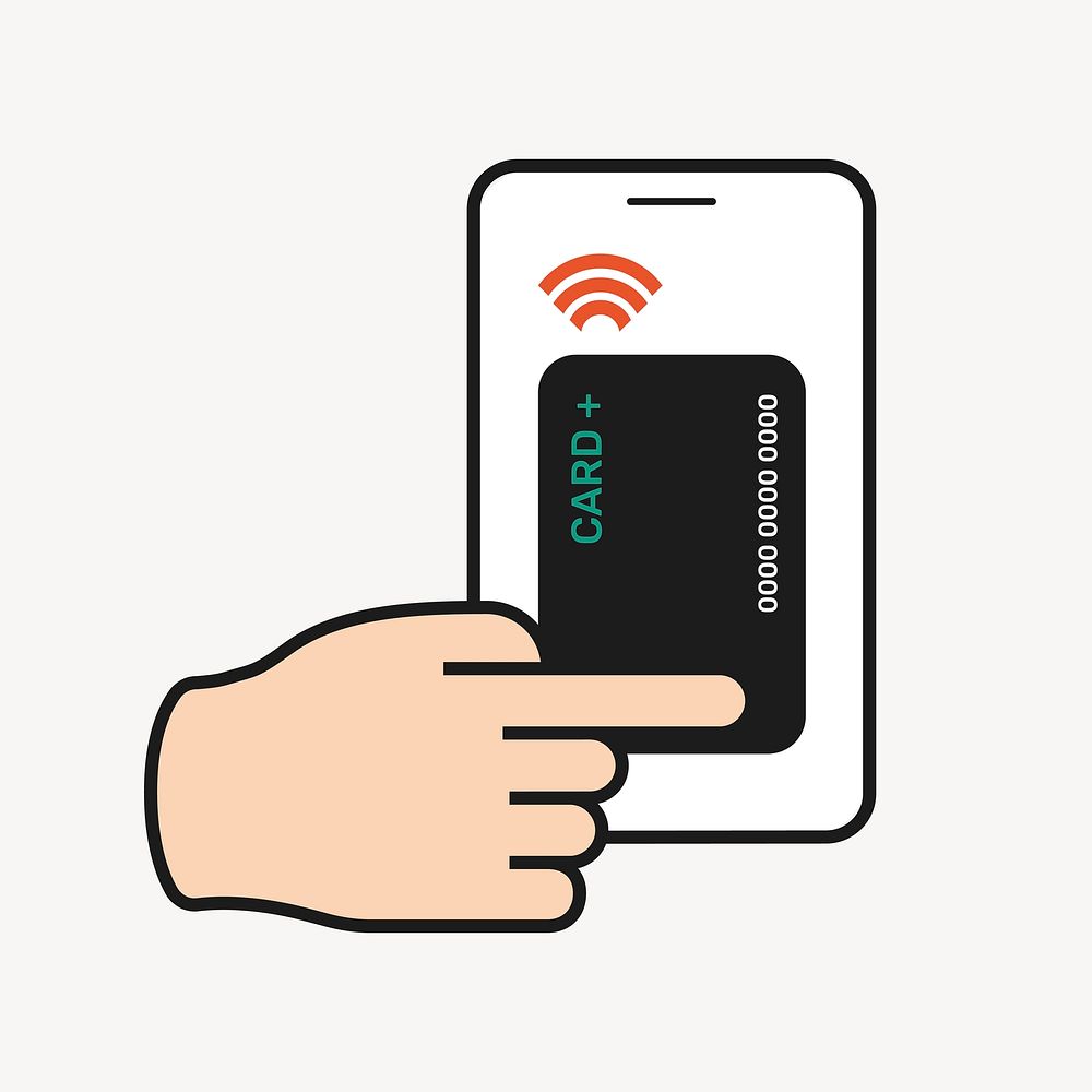 Hand using credit card online vector