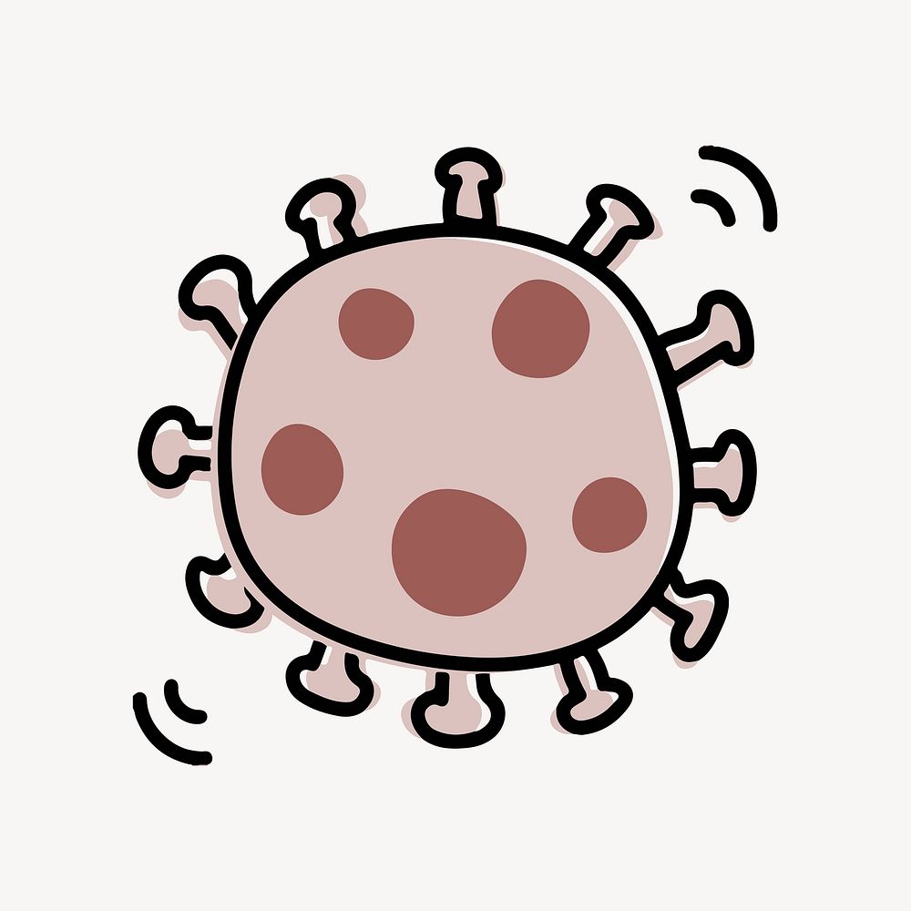 COVID-19 virus ultrastructure, doodle graphic vector