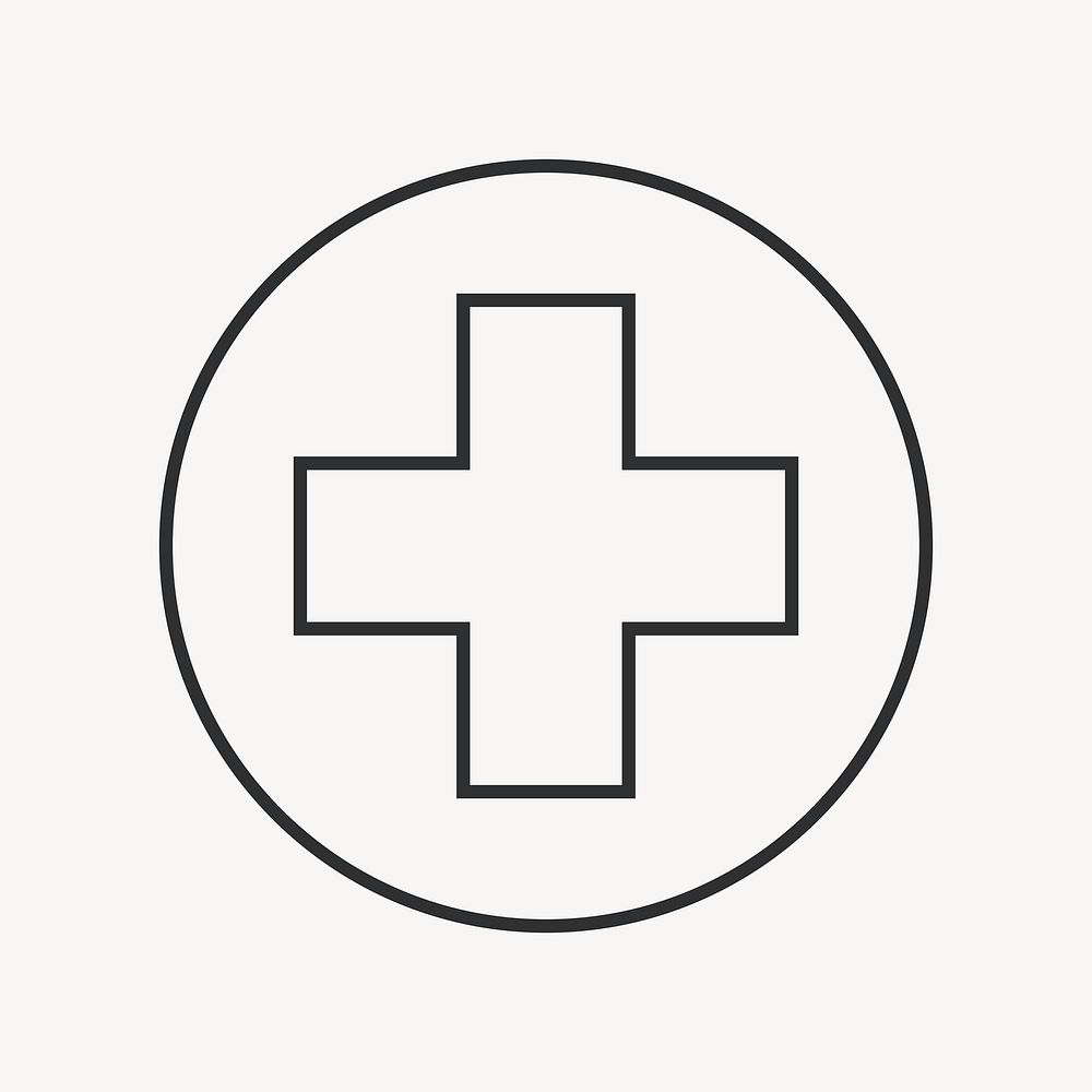 Medical cross symbol, healthcare graphic vector