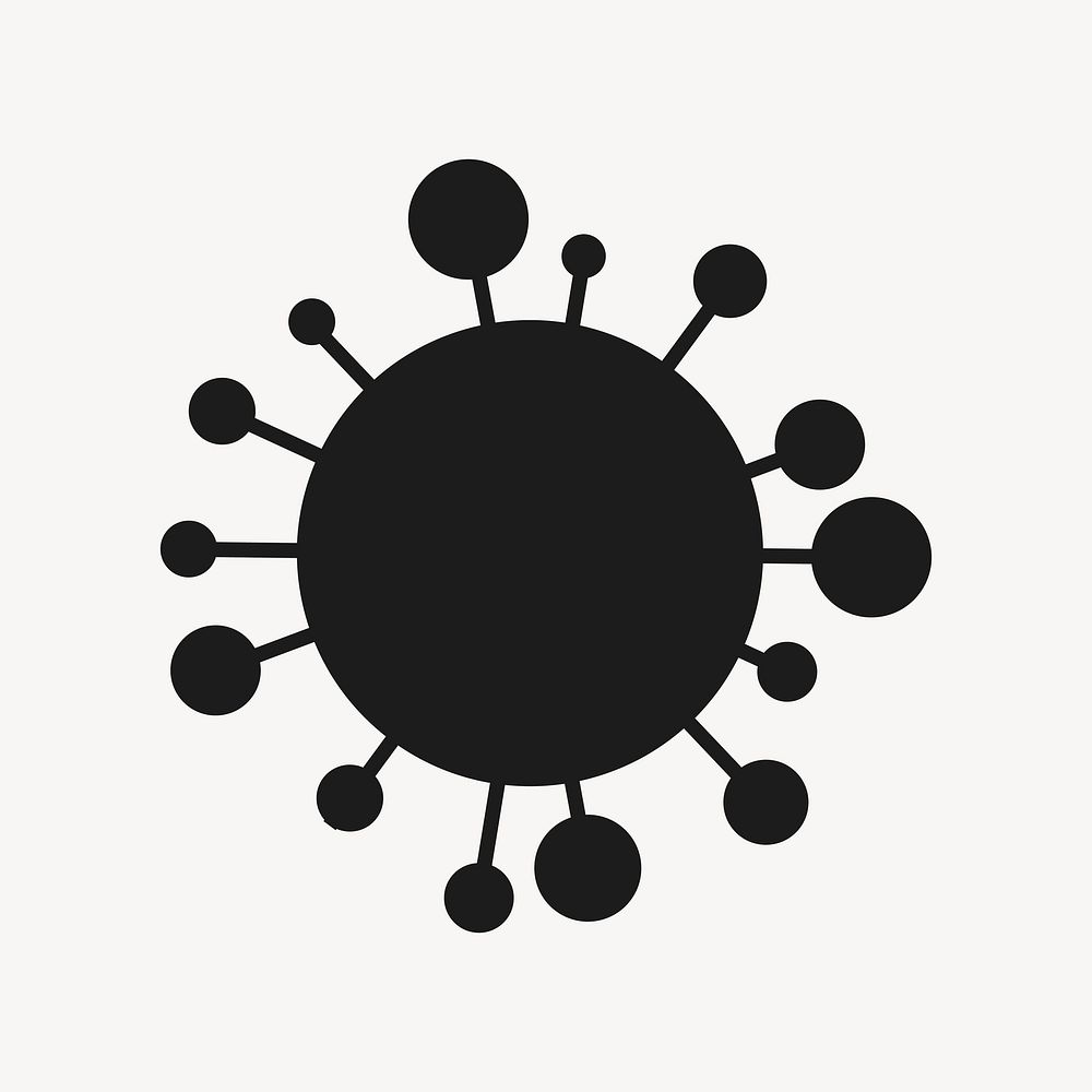COVID-19 virus ultrastructure silhouette graphic vector