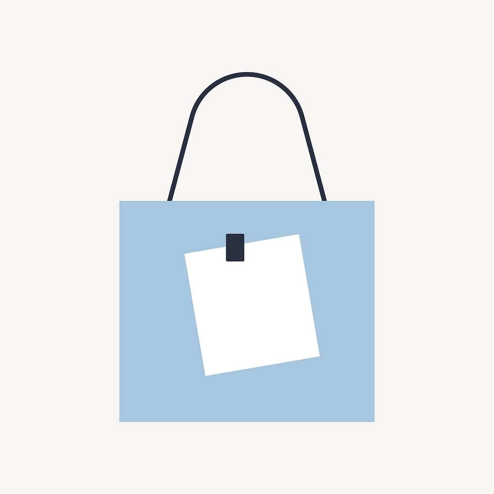 Blue shopping bag with note paper vector