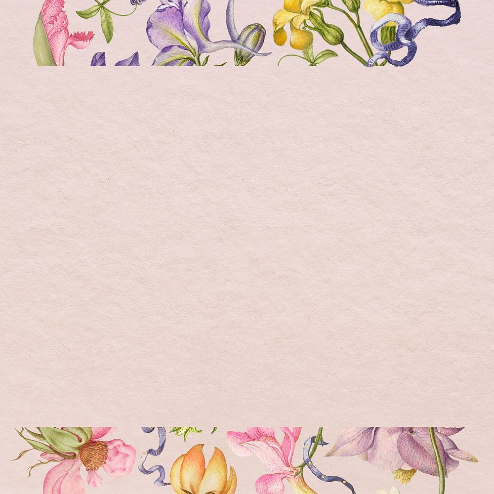 Pastel pink floral background, remixed from artworks by Pierre-Joseph Redout&eacute;