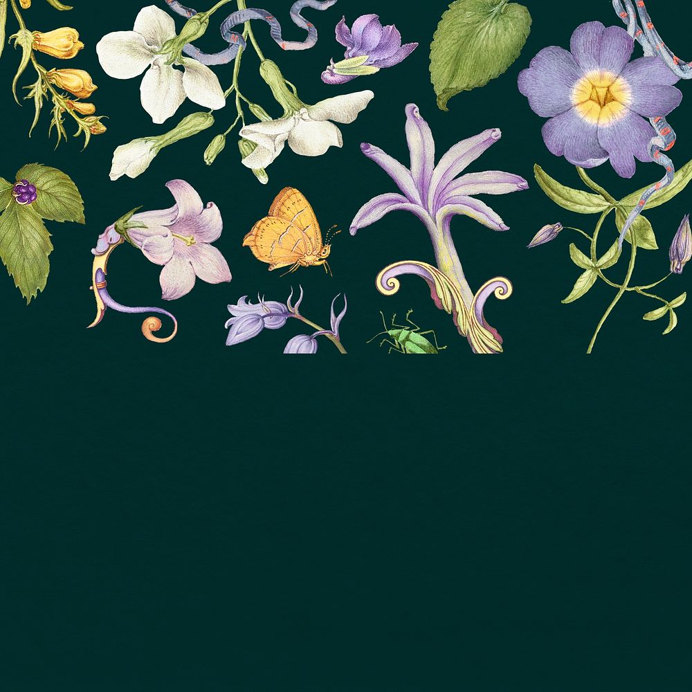 Dark floral background, remixed from artworks by Pierre-Joseph Redout&eacute;