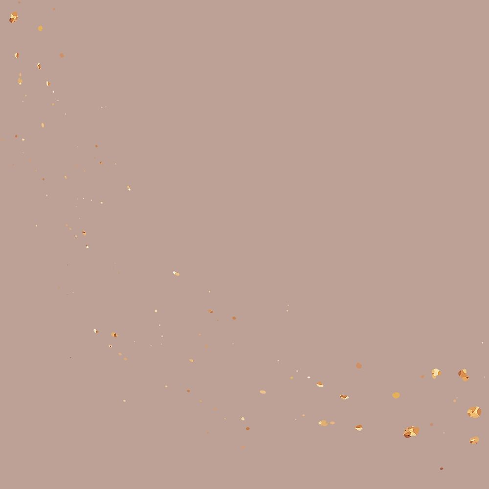 Minimal brown background, gold glitter droplets