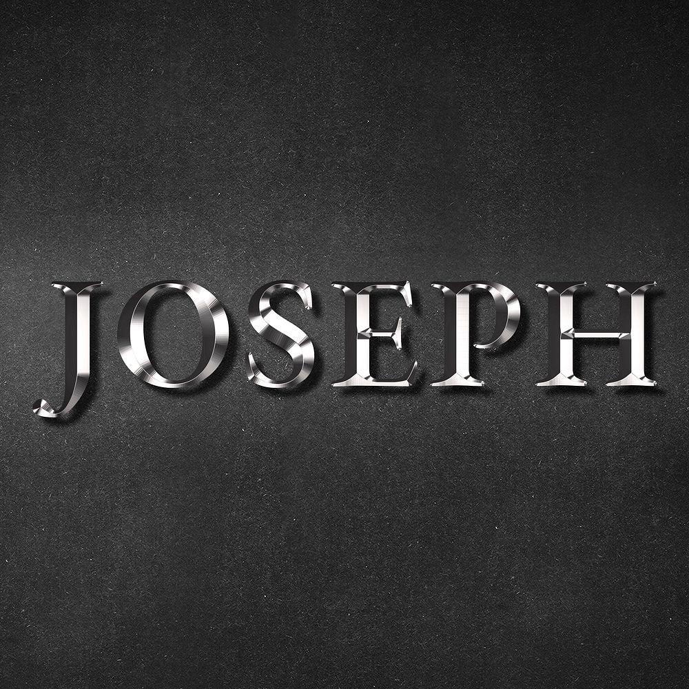 Joseph typography silver metallic effect | Free Photo - rawpixel