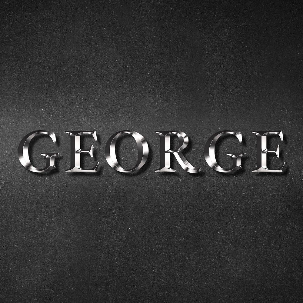 George typography in silver metallic effect design element 