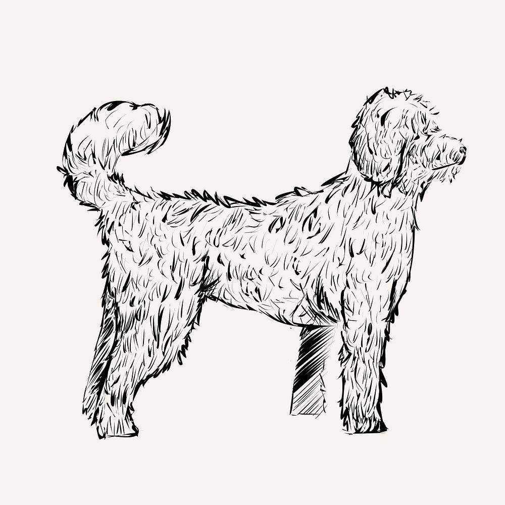 Furry dog animal illustration vector