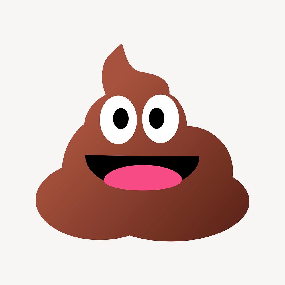 Poop character clipart illustration vector. Free public domain CC0 image.