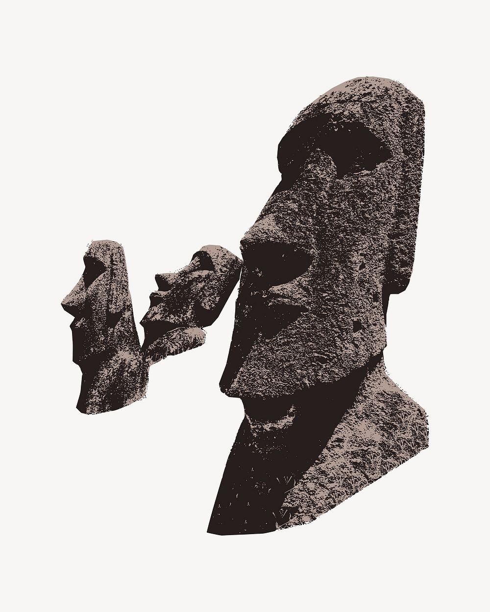Moai illustration. Free public domain CC0 image.