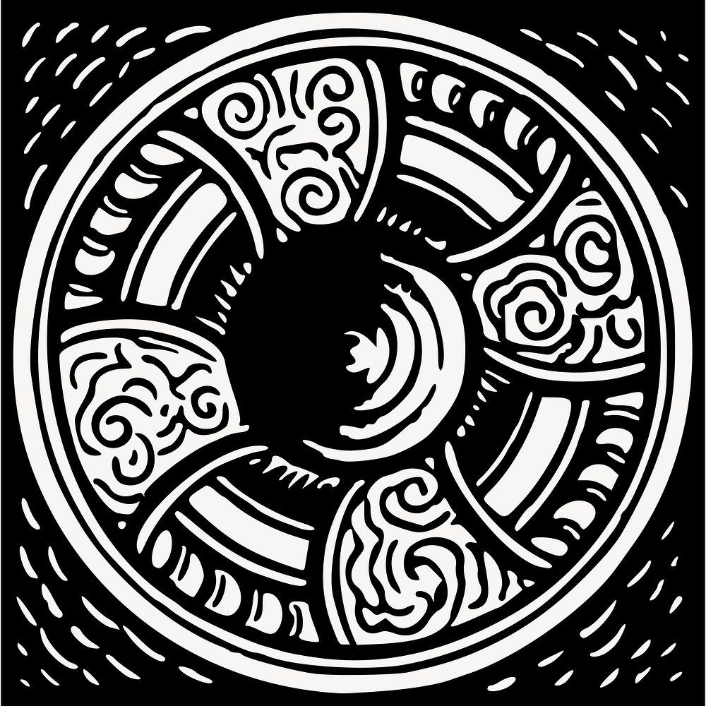 Ancient circle symbol clipart illustration vector. Free public domain CC0 image.