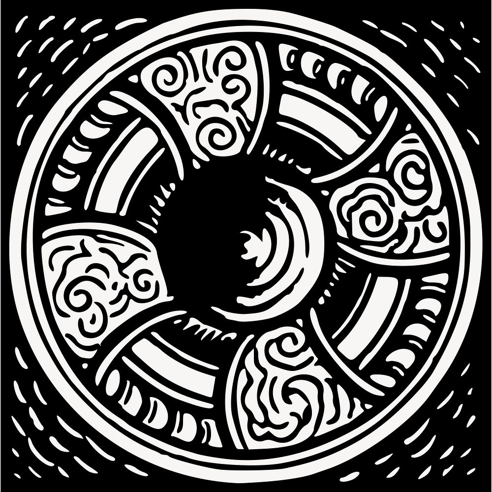 Ancient circle symbol clipart illustration psd. Free public domain CC0 image.