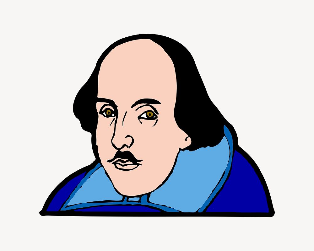 William Shakespeare  clipart illustration psd. Free public domain CC0 image.