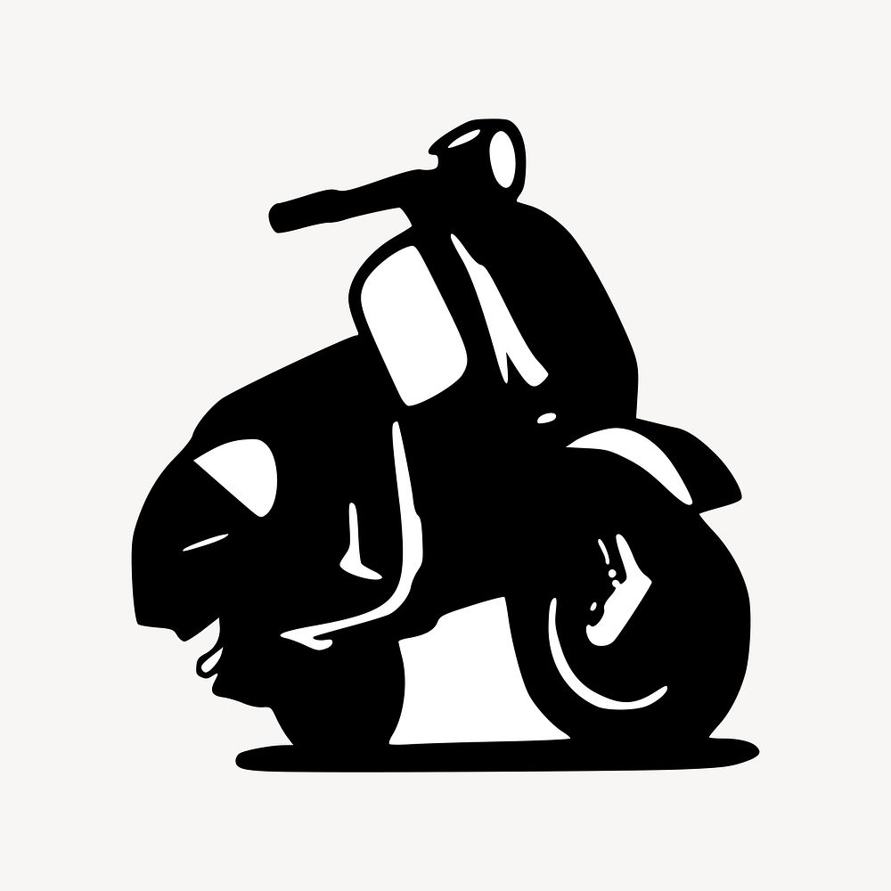 Silhouette scooter illustration. Free public domain CC0 image.