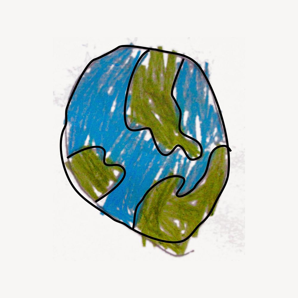 Planet earth illustration psd. Free public domain CC0 image.