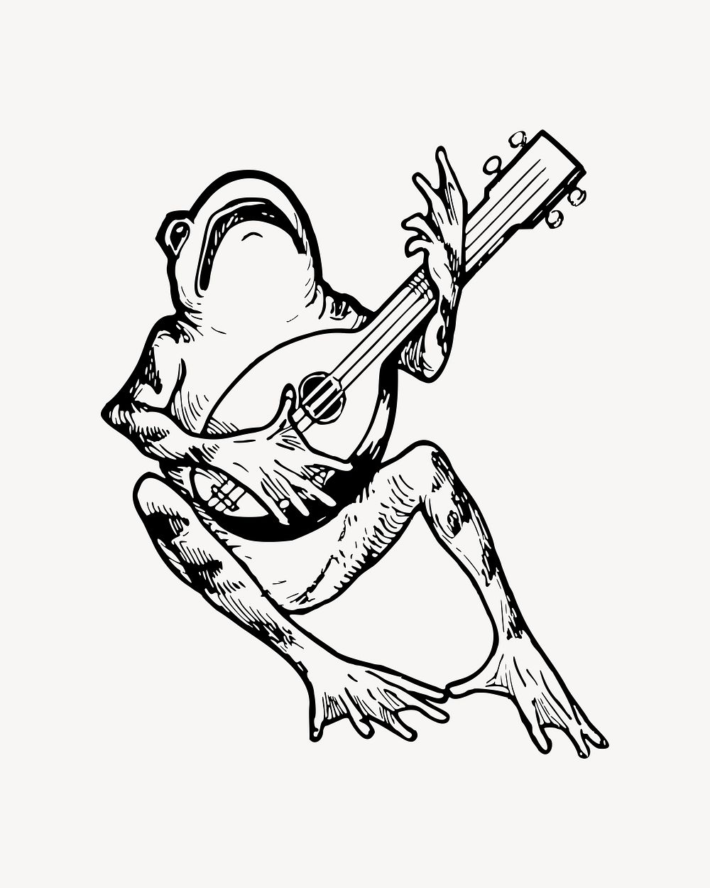 Musician frog clip art vector. Free public domain CC0 image.