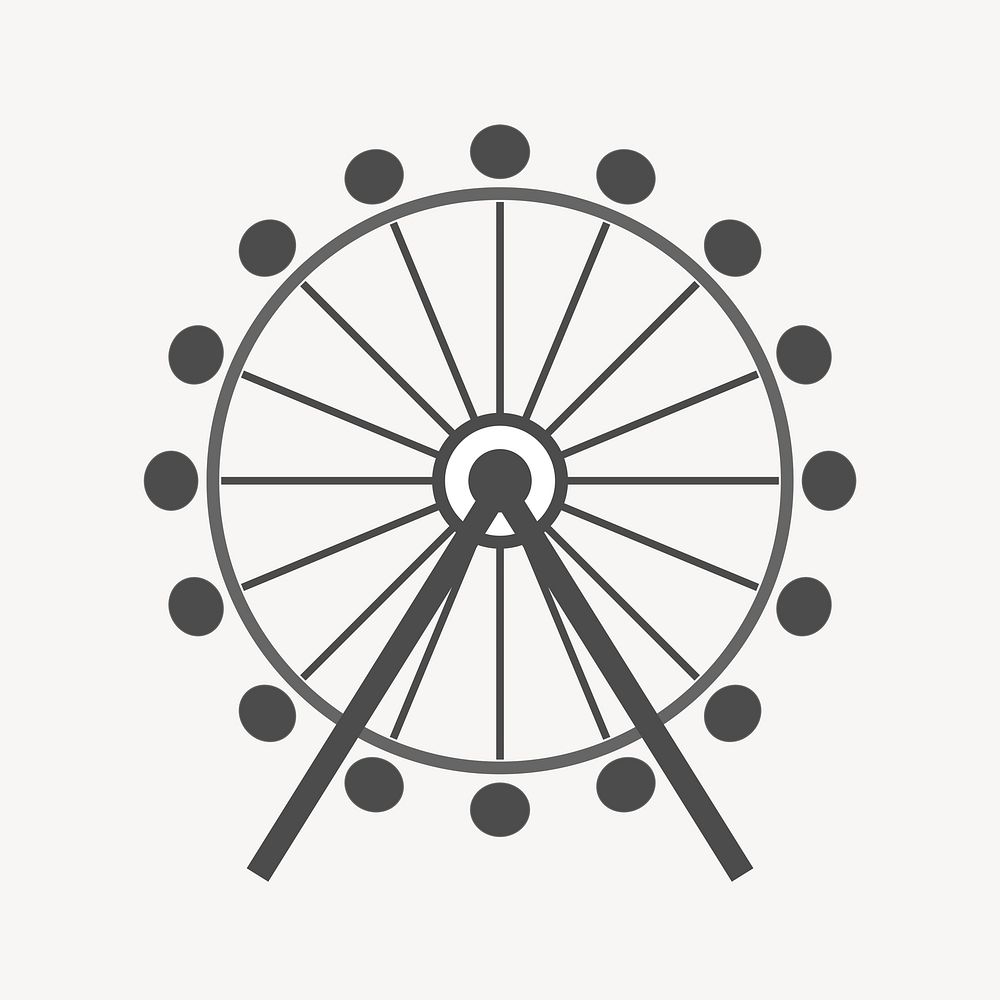 Silhouette ferris wheel clipart illustration vector. Free public domain CC0 image.