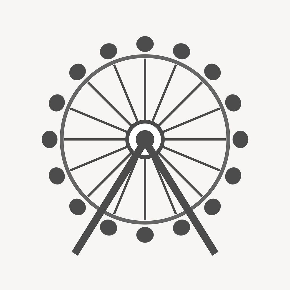 Silhouette ferris wheel clipart illustration psd. Free public domain CC0 image.