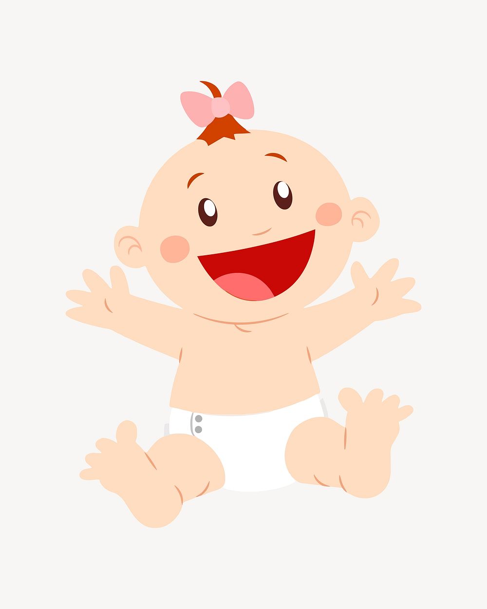 Baby girl illustration vector. Free public domain CC0 image.