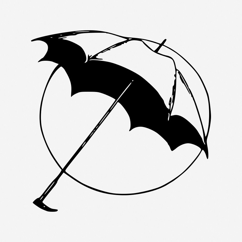 Umbrella illustration. Free public domain CC0 image.