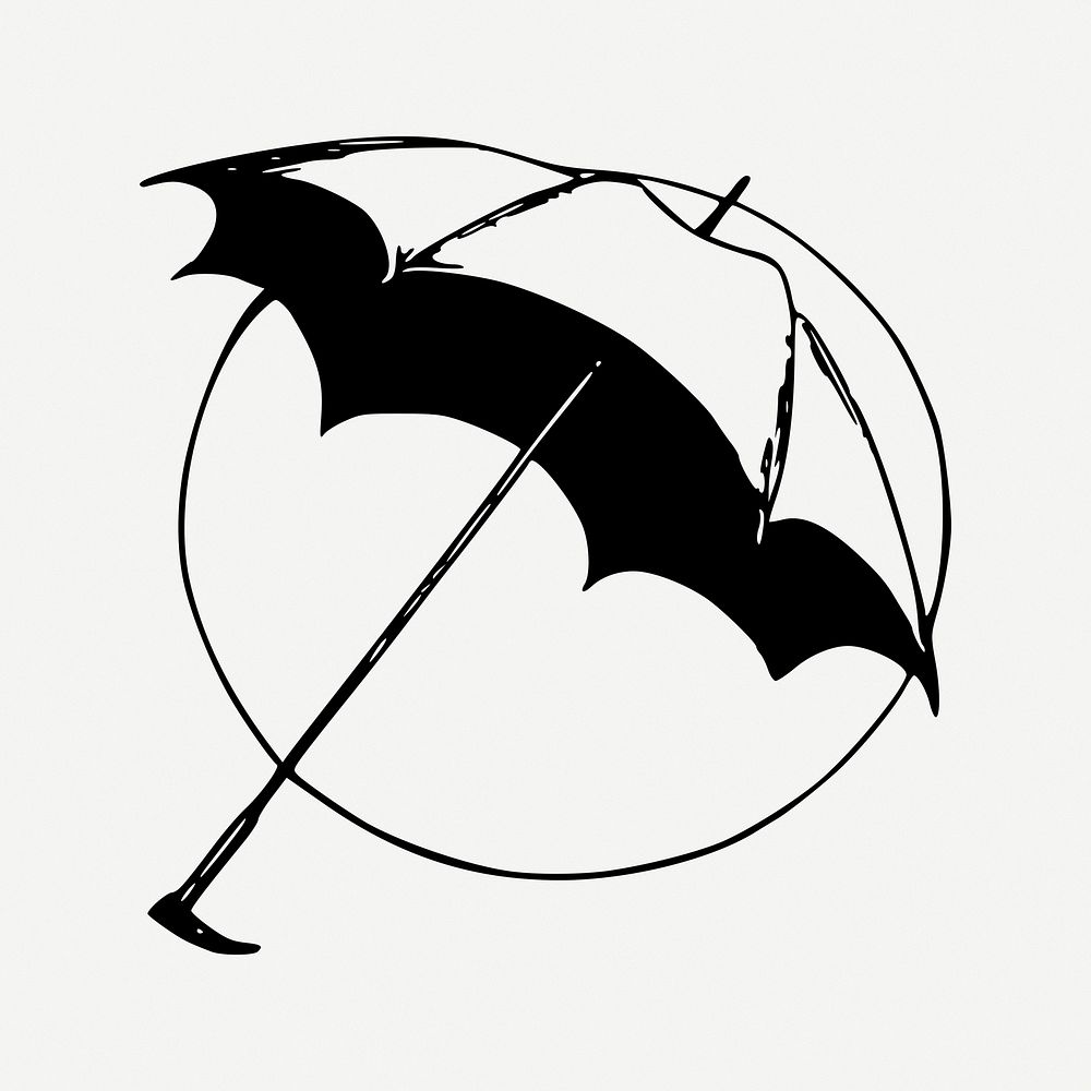 Umbrella illustration psd. Free public domain CC0 image.