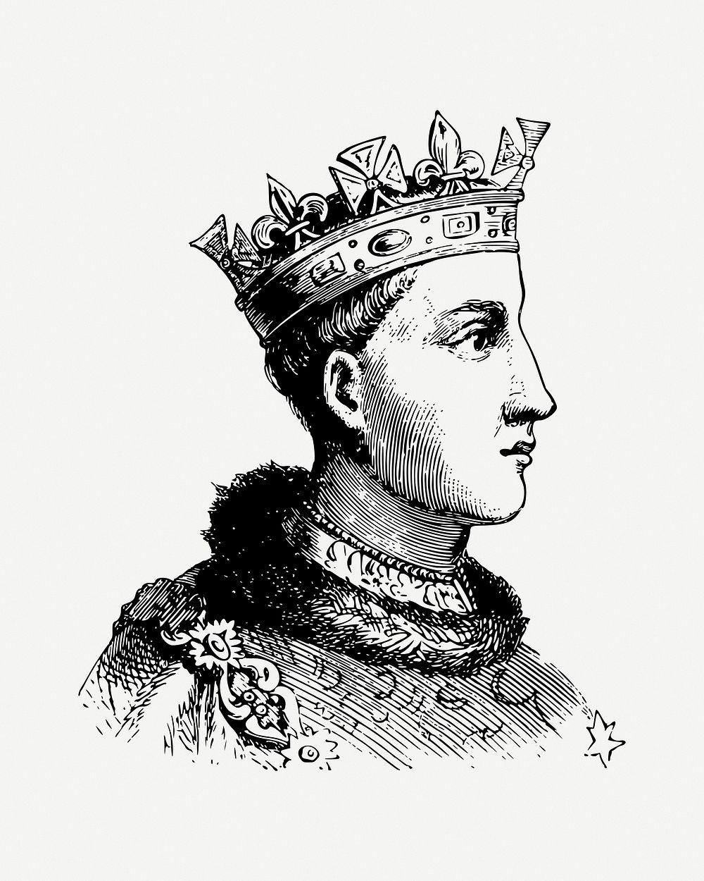 King illustration psd. Free public domain CC0 image.