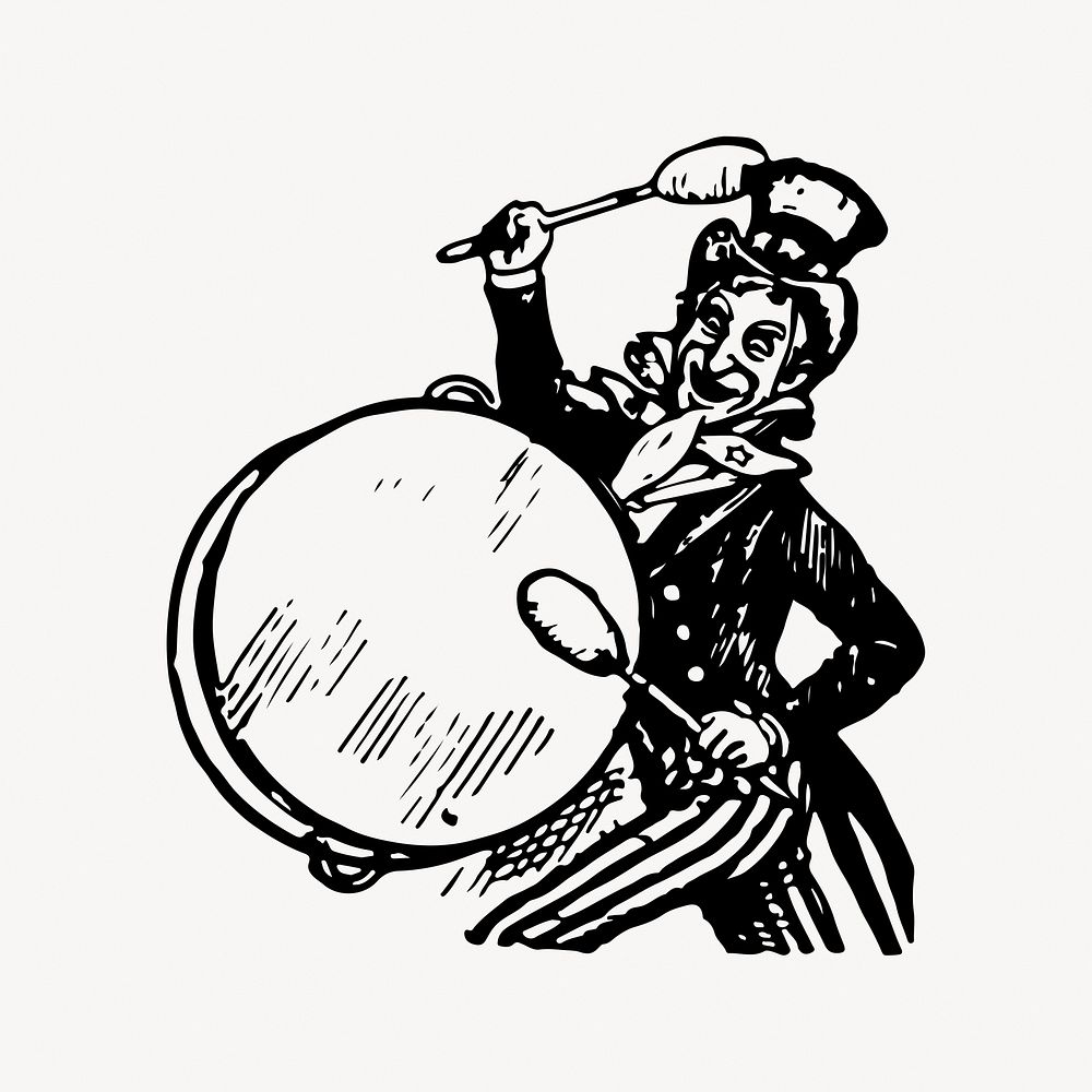 Drummer clipart illustration vector. Free public domain CC0 image.
