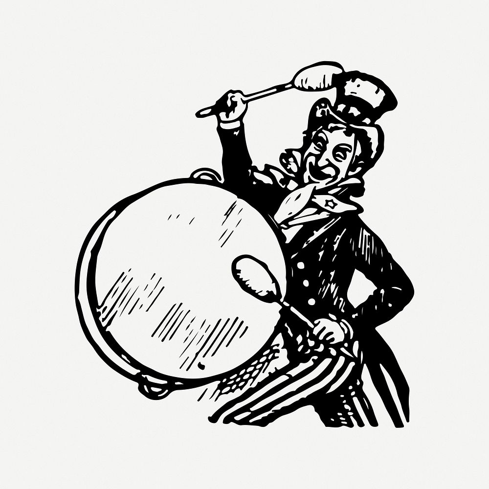 Drummer clipart illustration psd. Free public domain CC0 image.