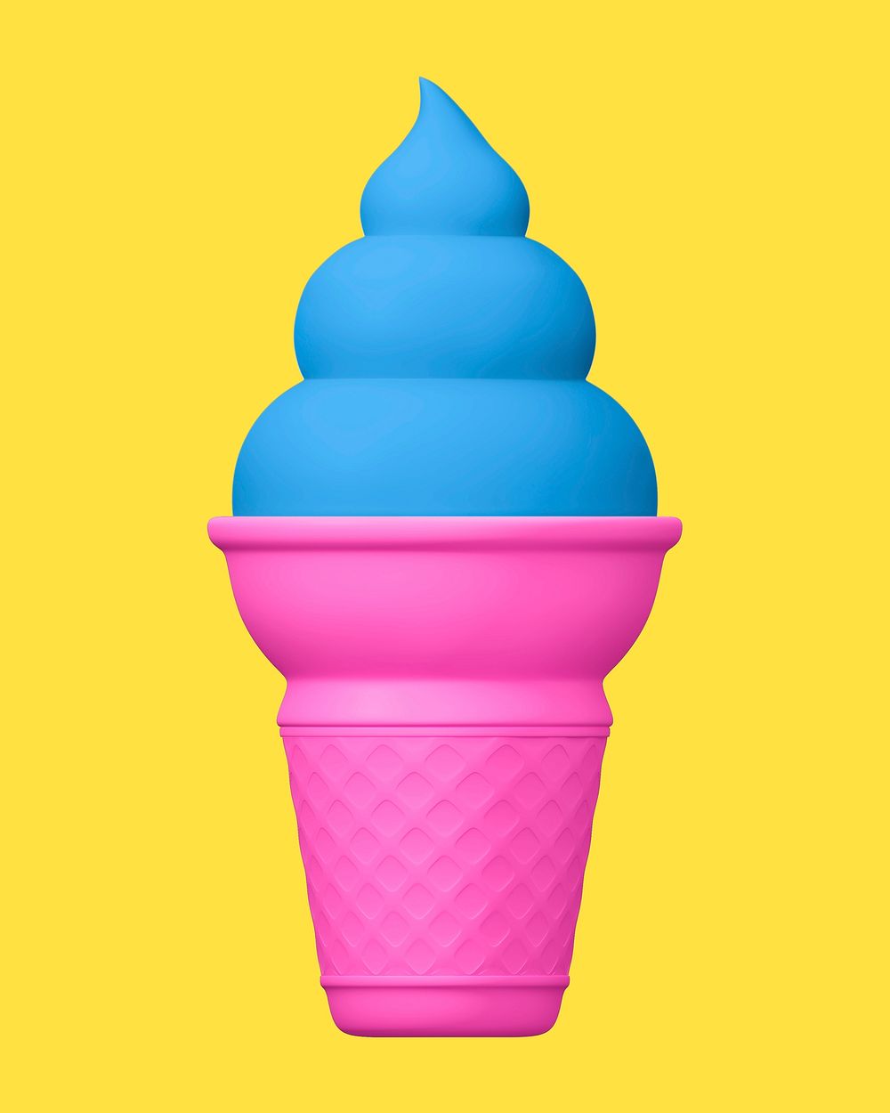 Ice-cream cone, 3D dessert illustration