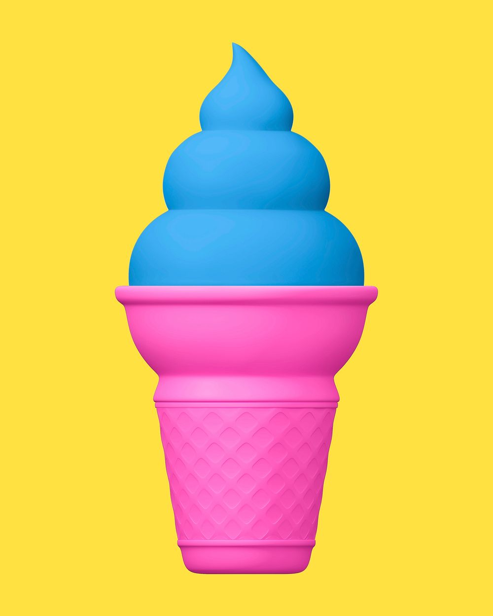 Ice-cream cone, 3D dessert illustration psd