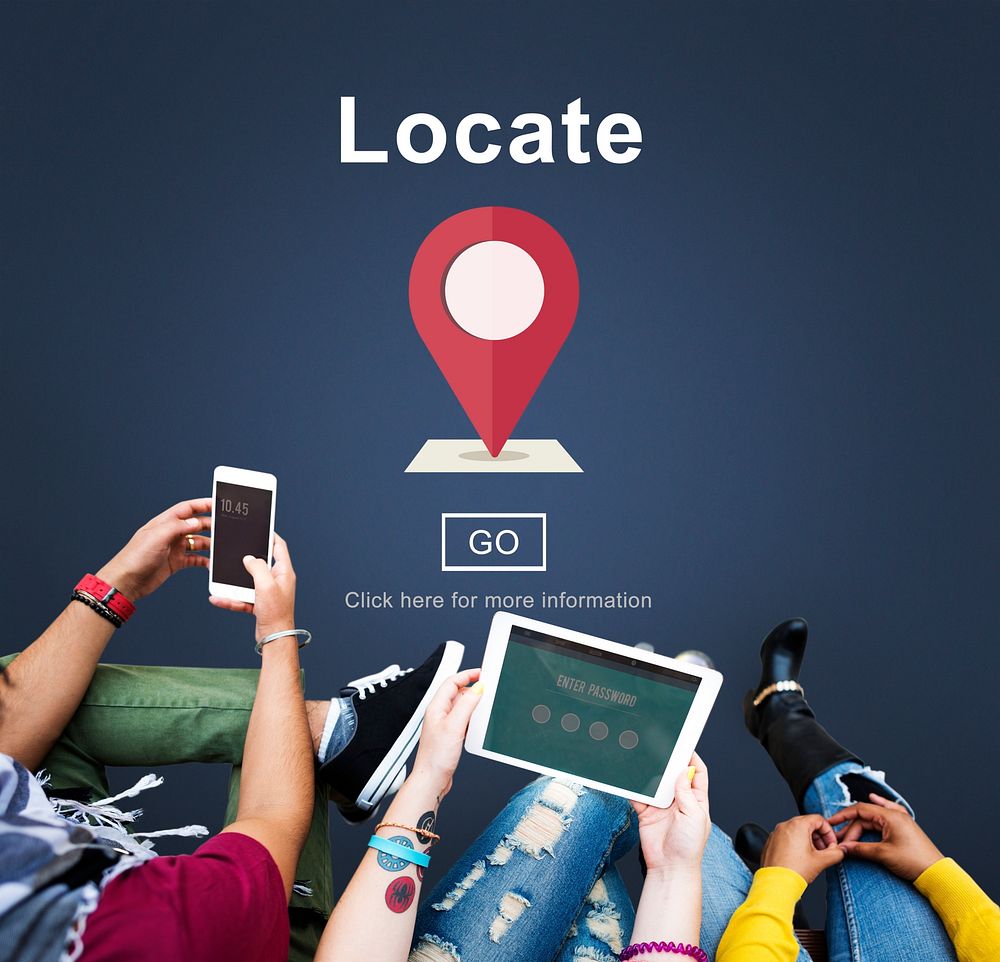 Locate Location Direction Navigation Position Trip Concept