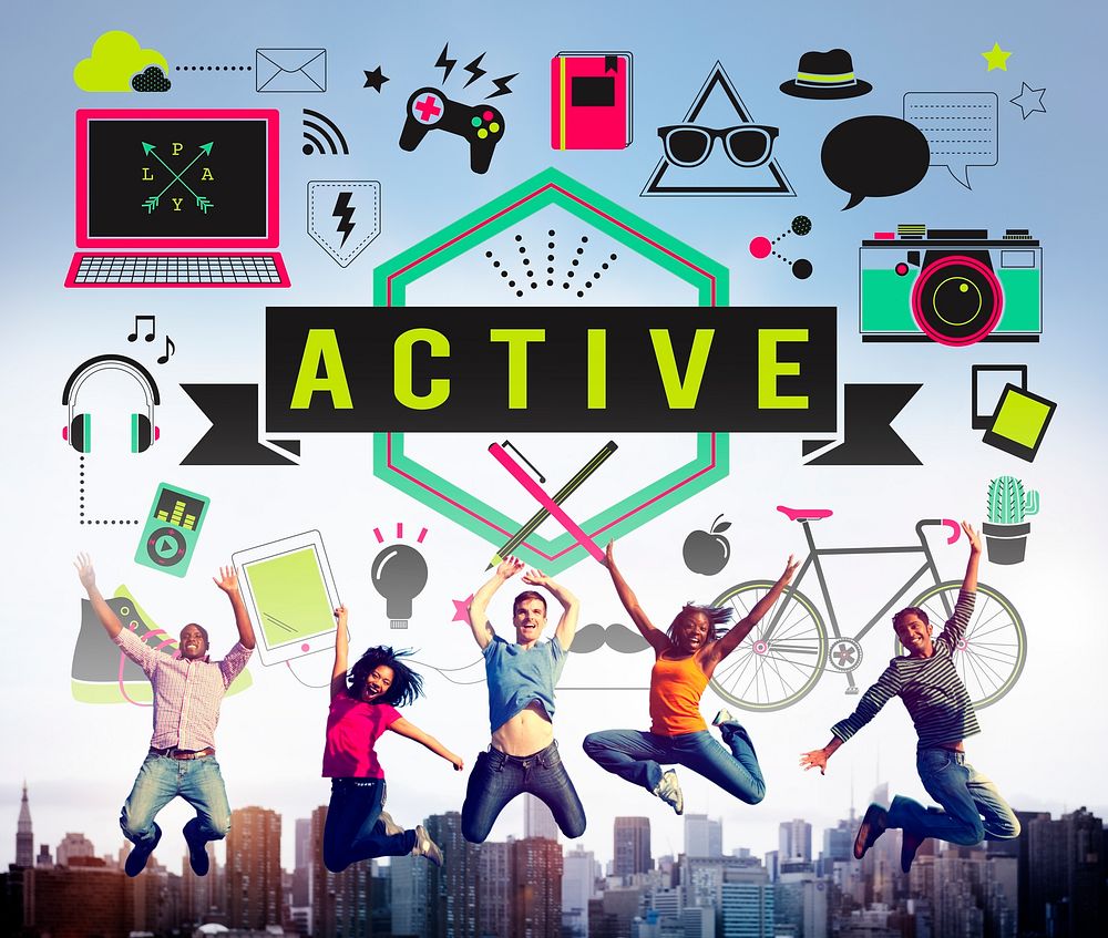 Active Energetic Action Fitness Health Lifestyle Concept