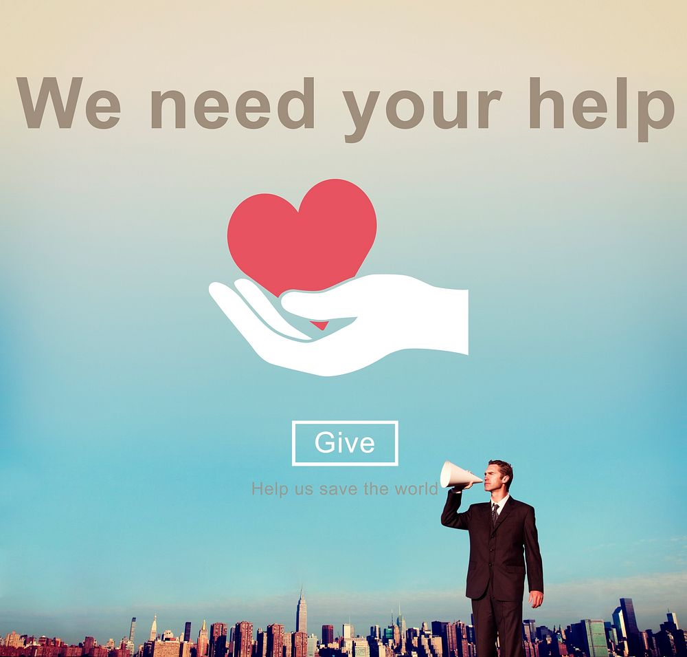 We Need Your Help Donate Charity Helping Suport Concept